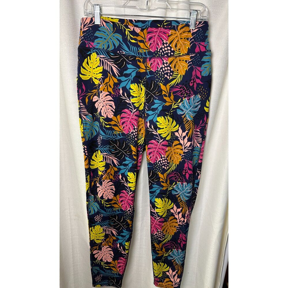 POP Fit Tropical Print Workout Leggings, Women's Size XL, Colorful Activewear - Picture 2 of 9
